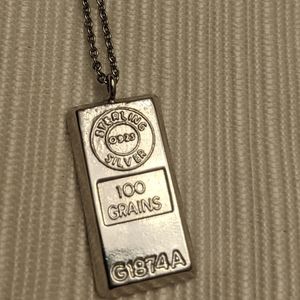 silver bar necklace